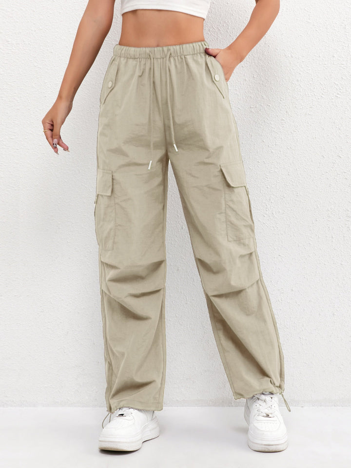 Nova | Drawstring Waist Parachute Cargo Trousers