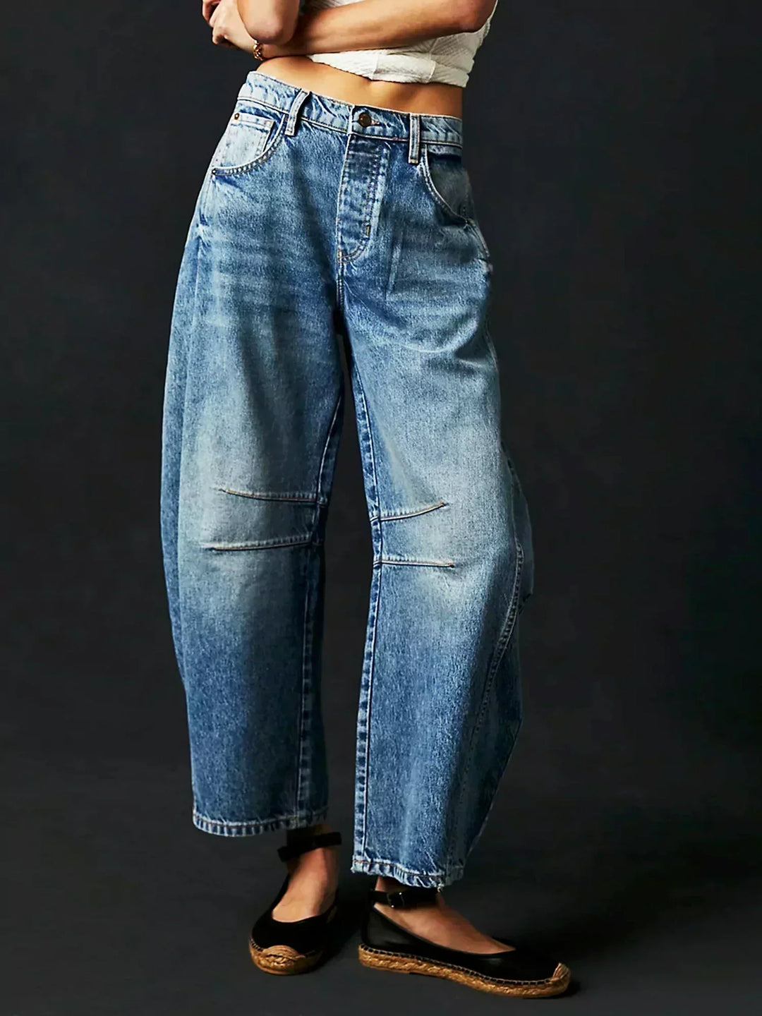 Leo | Leopard Print Barrel-Leg Low-Rise Jeans