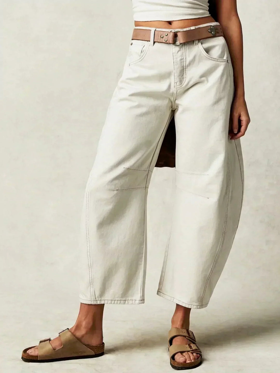 Leo | Leopard Print Barrel-Leg Low-Rise Jeans