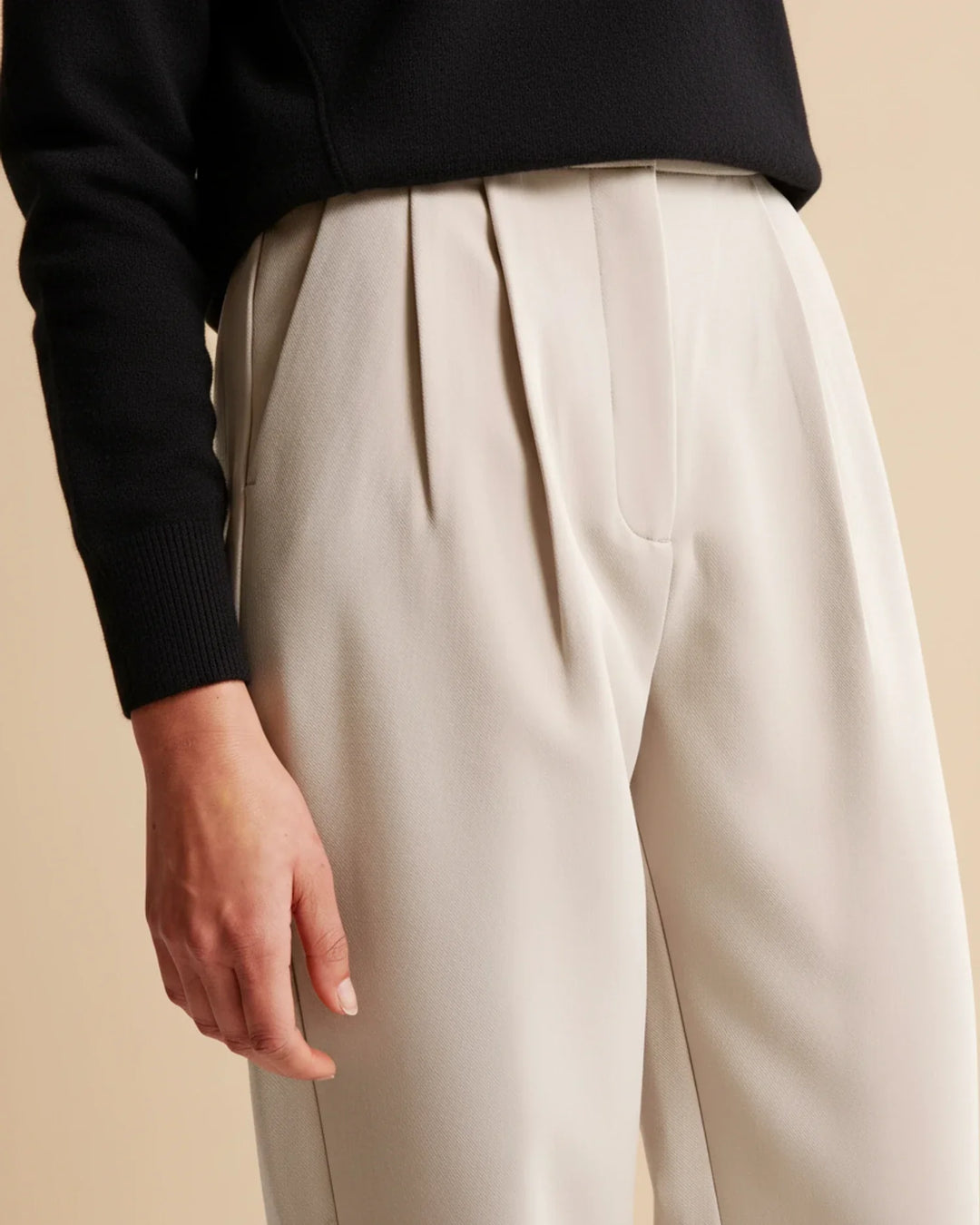 Sloane | High Waist Pleated Wide Leg Tailored Trousers
