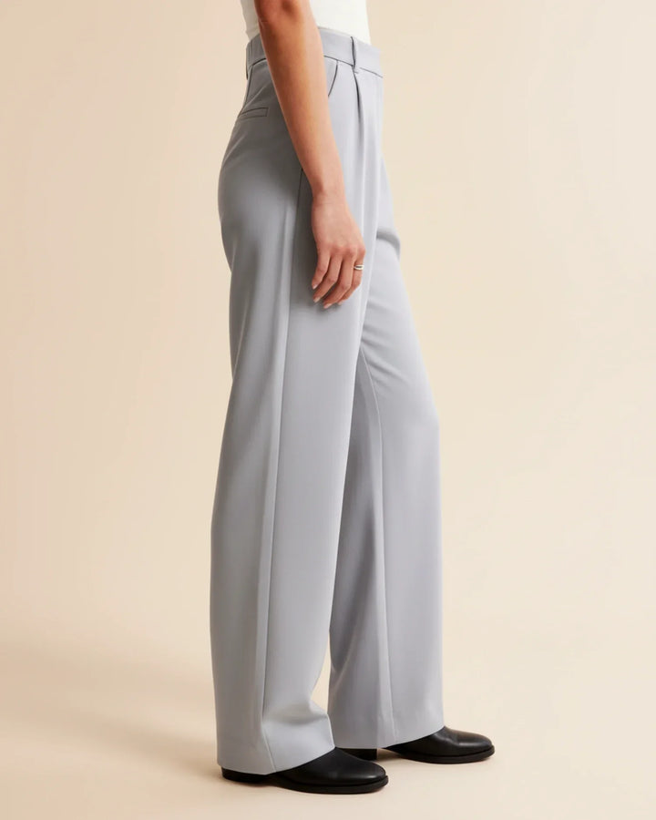 Sloane | High Waist Pleated Wide Leg Tailored Trousers
