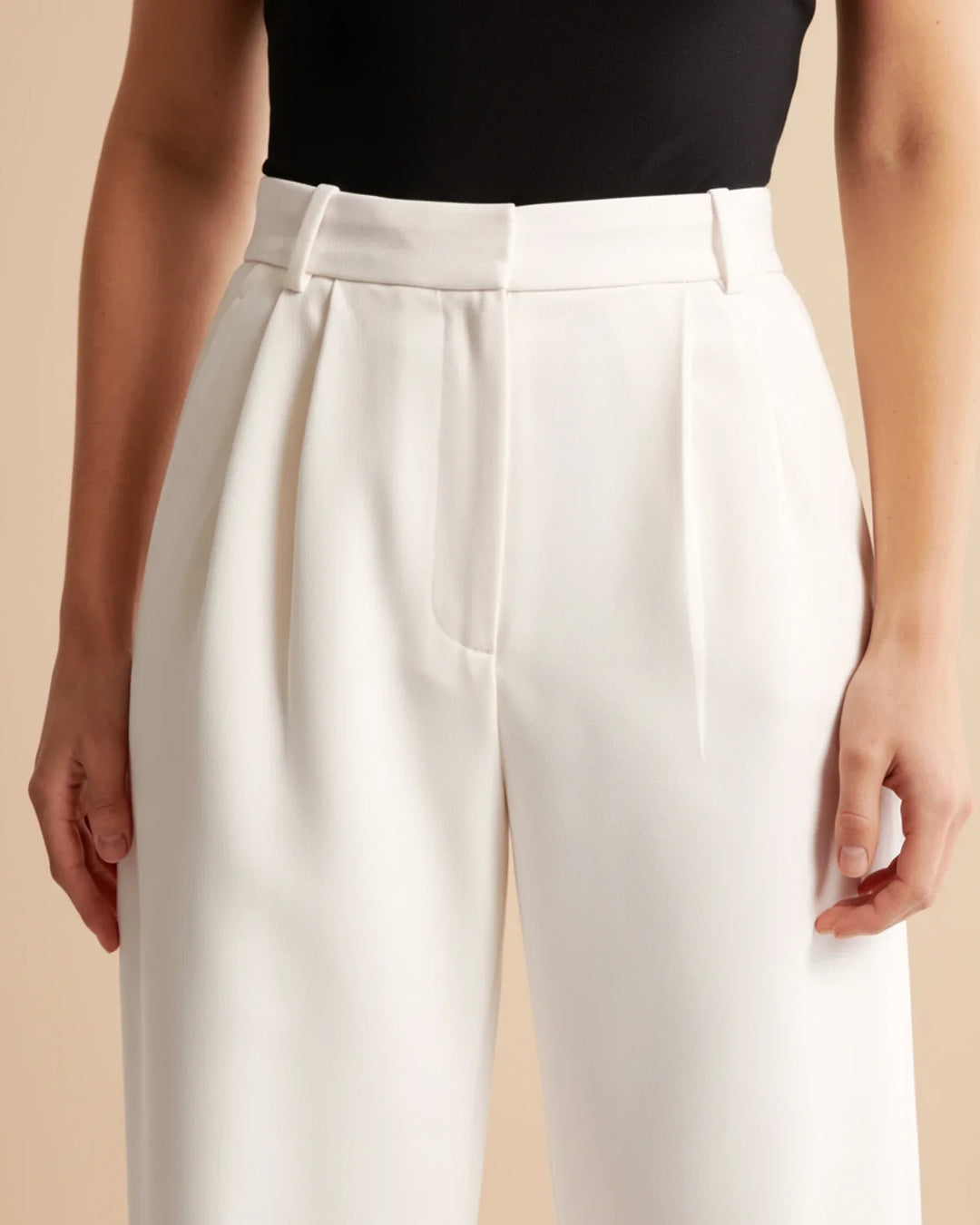 Sloane | High Waist Pleated Wide Leg Tailored Trousers