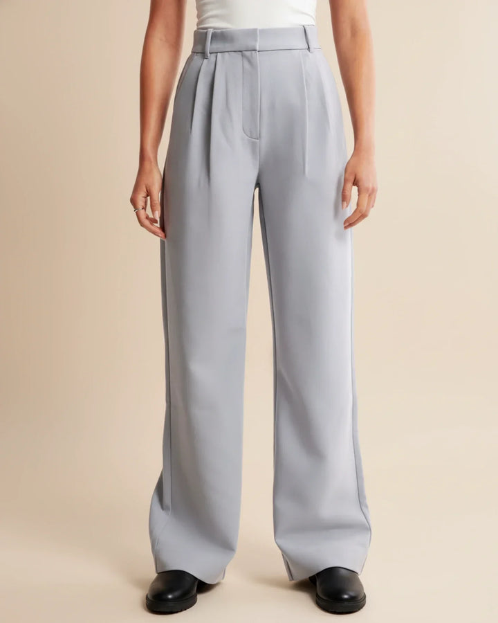 Sloane | High Waist Pleated Wide Leg Tailored Trousers