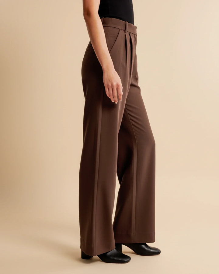 Sloane | High Waist Pleated Wide Leg Tailored Trousers