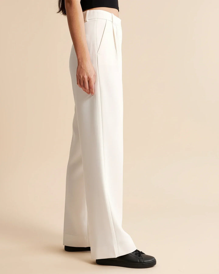Sloane | High Waist Pleated Wide Leg Tailored Trousers