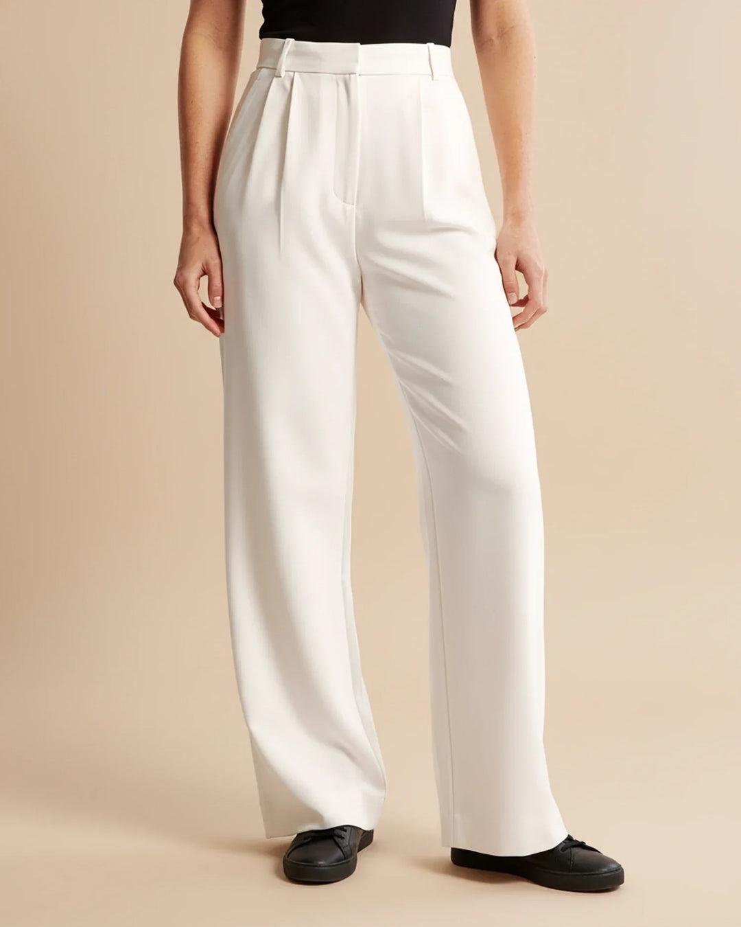 Sloane | High Waist Pleated Wide Leg Tailored Trousers
