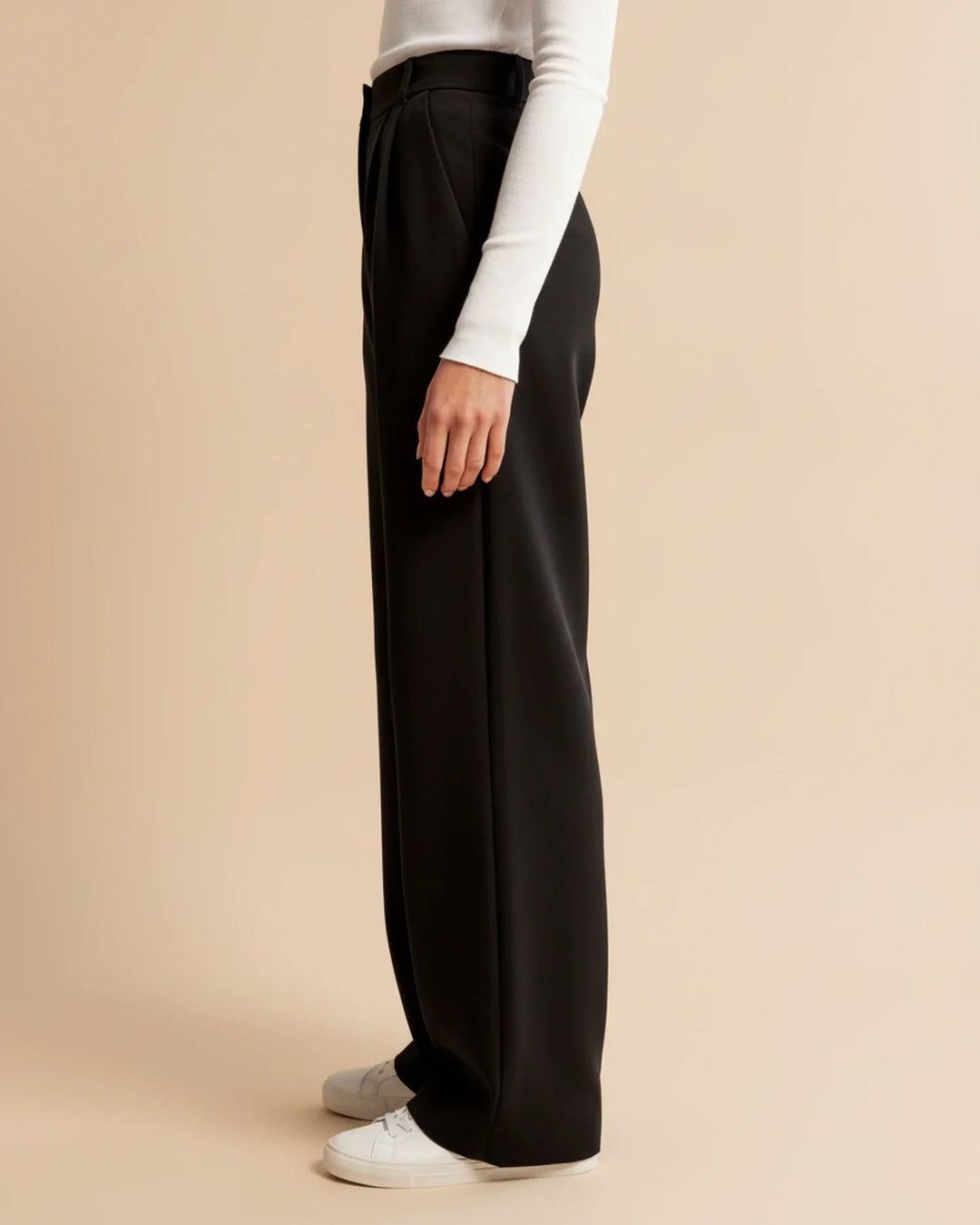 Sloane | High Waist Pleated Wide Leg Tailored Trousers