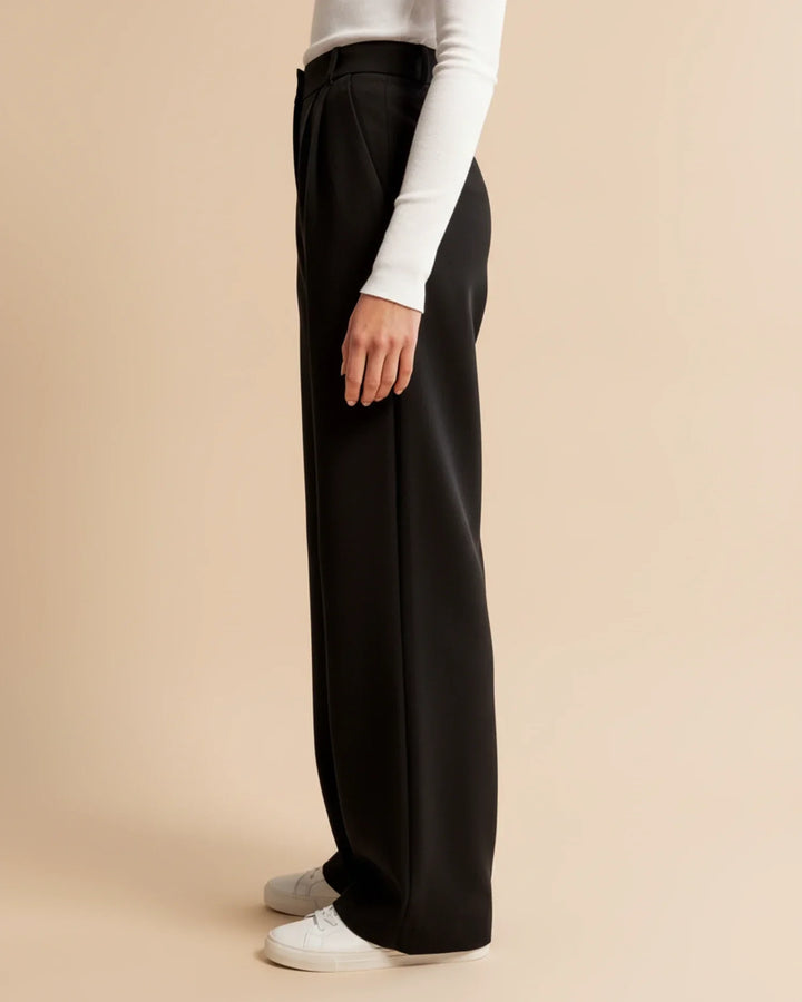 Sloane | High Waist Pleated Wide Leg Tailored Trousers