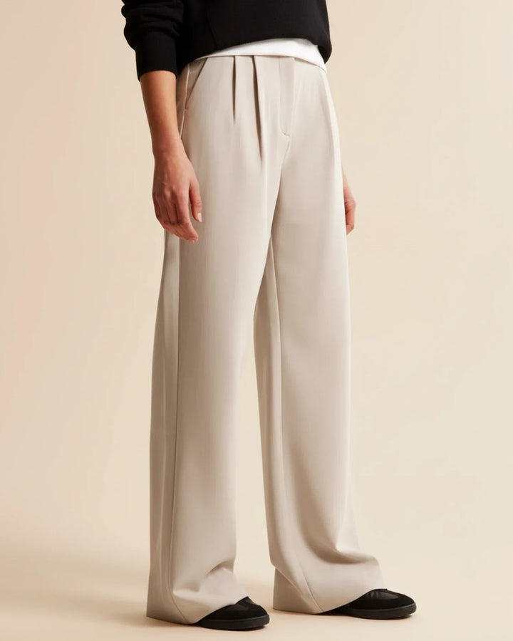 Sloane | High Waist Pleated Wide Leg Tailored Trousers
