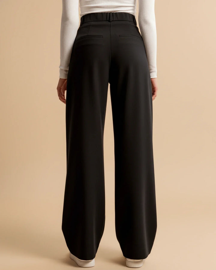 Sloane | High Waist Pleated Wide Leg Tailored Trousers